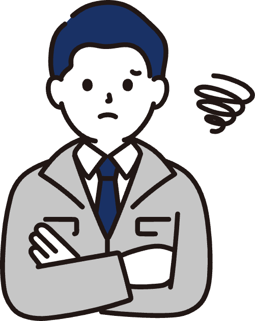 案件管理に悩む男性